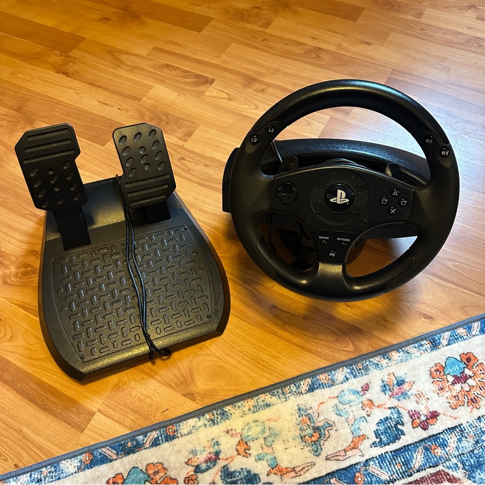Sony Black Racing Wheel and Pedals